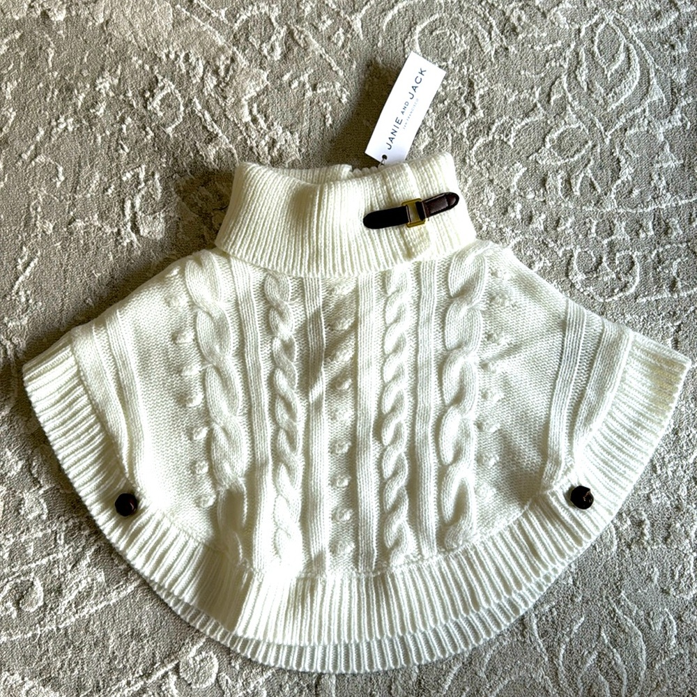 Janie and Jack Cable Knit Poncho (6-12m)